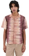 Corridor Cosmic Camp-collar Tie-dyed Linen And Cotton-blend Shirt In Pink