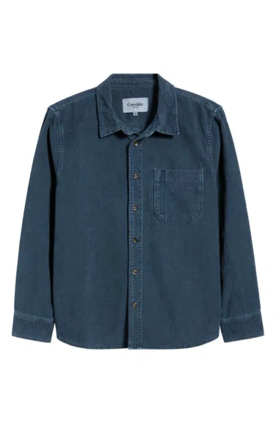 Corridor Cotton Corduroy Button-up Shirt In Blue