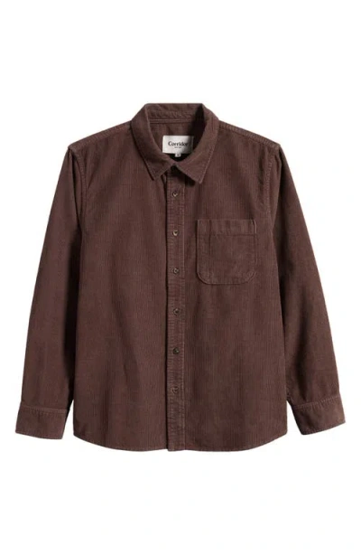 Corridor Cotton Corduroy Button-up Shirt In Brown