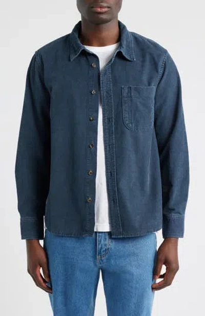 Corridor Cotton Corduroy Button-up Shirt In Blue