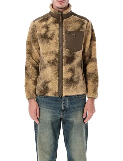 Corridor Deep Pile Fleece Zip Jacket Outdoor Clothing In Beige