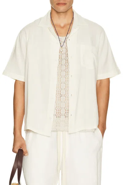 Corridor Double Cloth Short Sleeve Shirt In Natural
