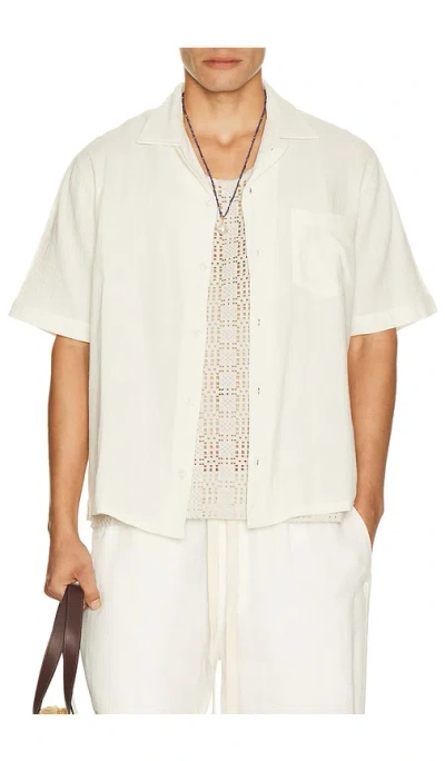 Corridor Double Cloth Short Sleeve Shirt In Natural