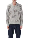Corridor Maya Jacquard-knit Baby Alpaca-blend Polo Sweater In Gray