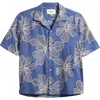 Corridor Camp-collar Embroidered Voile Shirt In Blue