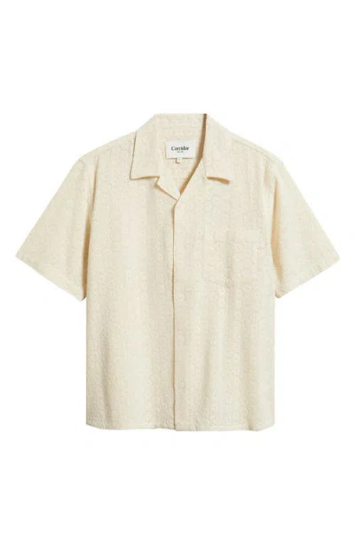 Corridor Floral Eyelet Regular Fit Button-up Shirt In Neutral