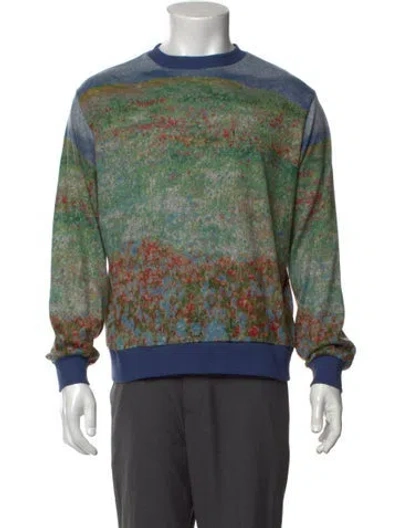 Pre-owned Corridor Floral Print Crew Neck Pullover W/ Tags In Green