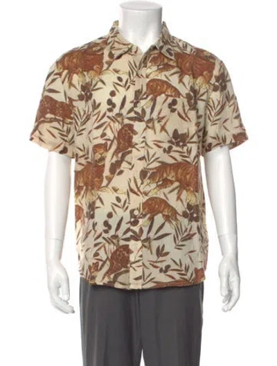 Pre-owned Corridor Floral Print Short Sleeve Shirt In Neutral