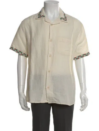 Pre-owned Corridor Floral Print Short Sleeve Shirt In Neutrals