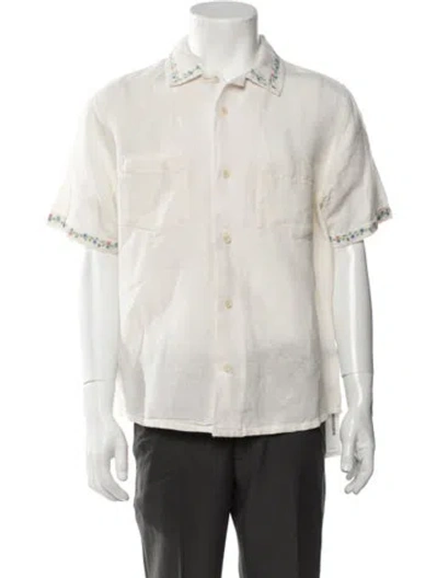 Pre-owned Corridor Floral Print Short Sleeve Shirt In Neutrals
