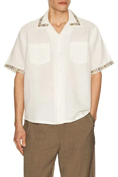 Corridor Harmony Embroidered Short Sleeve Shirt In White