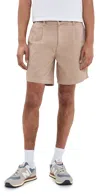 Corridor Heavy Twill Pleated Shorts Khaki In Khaki
