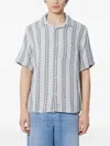 Corridor Herringbone-patter Shirt In White