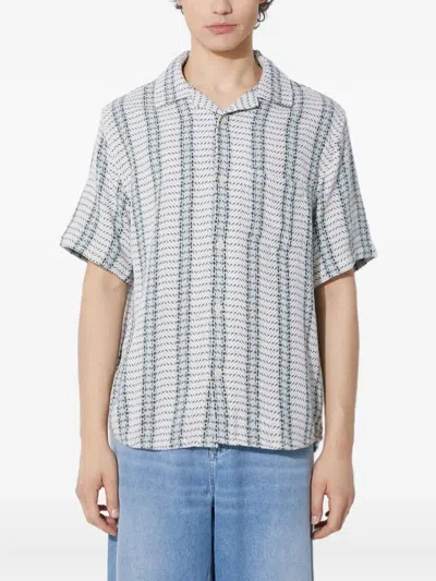 Corridor Herringbone-patter Shirt In White