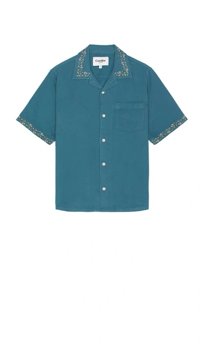 Corridor Hopsack Embroidered Camp Shirt