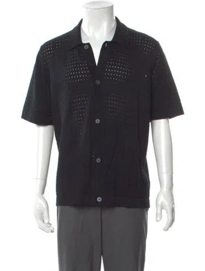 Pre-owned Corridor Lace Pattern Short Sleeve Shirt In Black