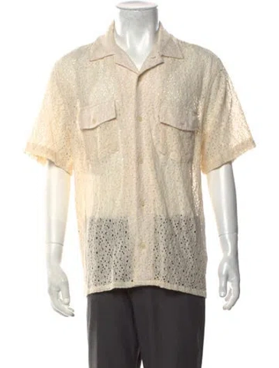 Pre-owned Corridor Lace Pattern Short Sleeve Shirt In Neutrals
