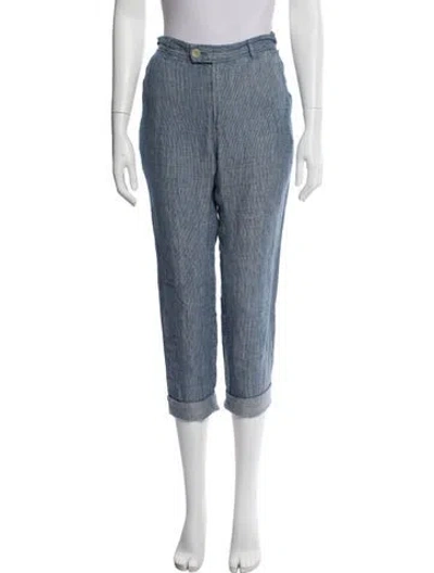 Pre-owned Corridor Linen Straight Leg Pants In Blue