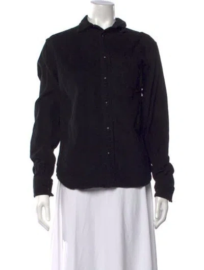 Pre-owned Corridor Long Sleeve Button-up Top In Black