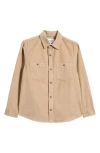Corridor Long Sleeve Corduroy Button-up Shirt In Caramel