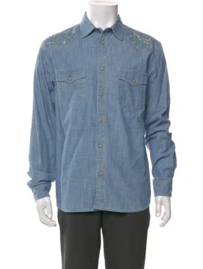 Pre-owned Corridor Long Sleeve Denim Shirt In Blue