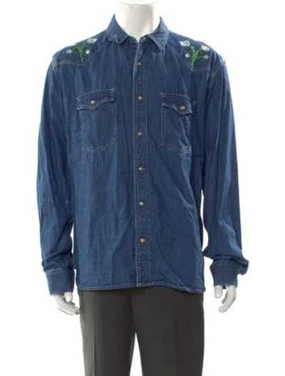 Pre-owned Corridor Long Sleeve Denim Shirt In Blue