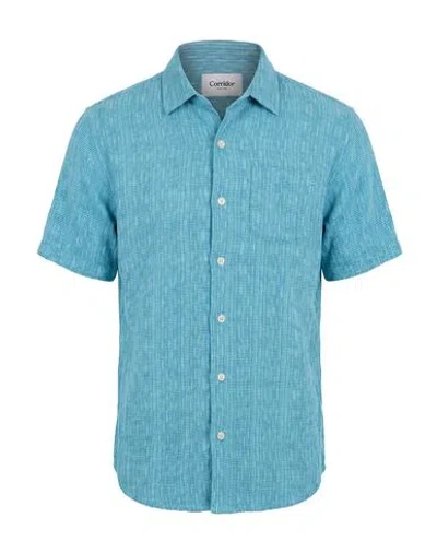 Corridor Man Shirt Turquoise Size S Cotton In Blue