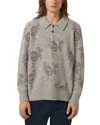 Corridor Maya Jacquard-knit Baby Alpaca-blend Polo Sweater In Gray