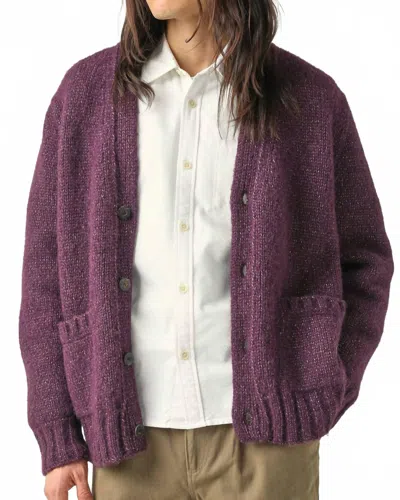 Corridor Men's Alpaca Lurex Cardigan In Purple