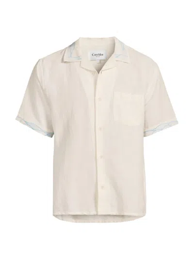 Corridor Men's Embroidered Waves Short-sleeve Shirt In Natural