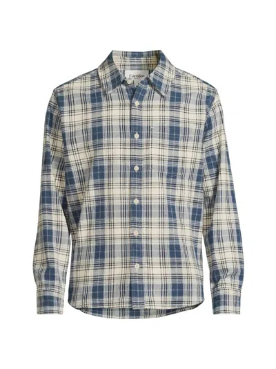 Corridor Men's Equinox Plaid Cotton Button-front Shirt In Blue