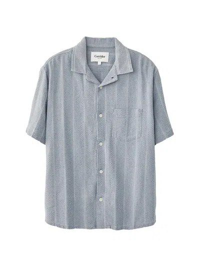 Corridor Striped Seersucker Shirt In Blue