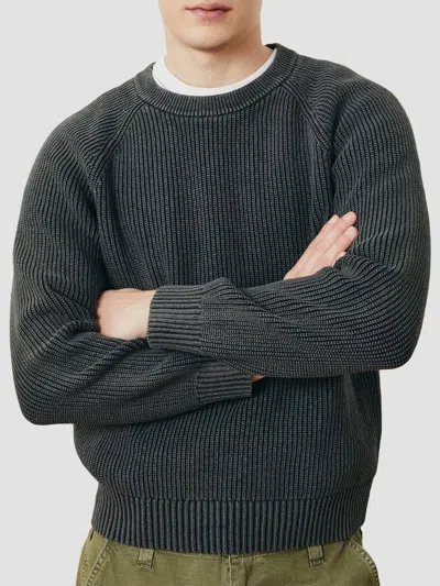 Corridor Men's Washed Cotton Rib-knit Crewneck Sweater In Gray