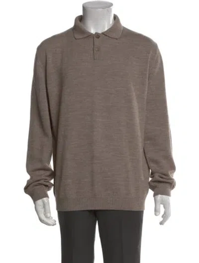 Pre-owned Corridor Merino Wool Collar Polo Sweater In Neutral