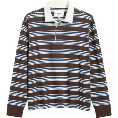 Corridor Mini Stripe Cotton Rugby Shirt In Multi