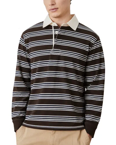 Corridor Mini Stripe Rugby Long Sleeve Polo Shirt In Multi