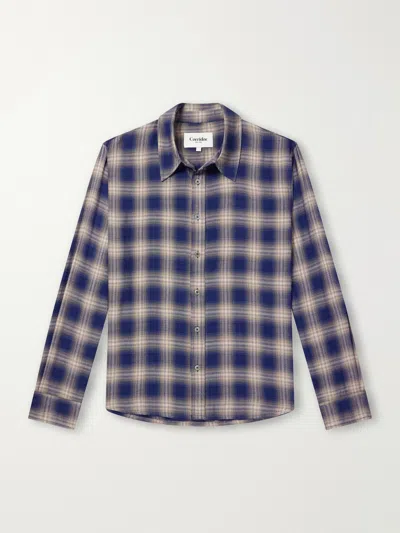 Corridor Mirabelle Checked Rayon Shirt In Blue