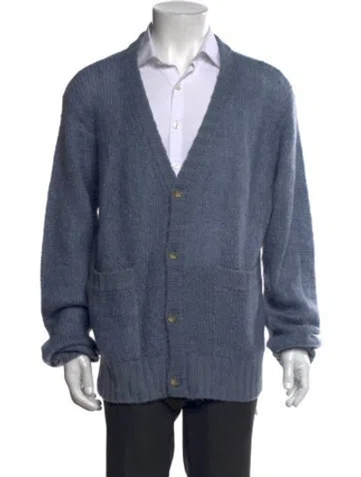 Pre-owned Corridor Mohair Open Front Cardigan In Blue