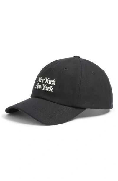 Corridor New York New York Adjustable Cotton Twill Baseball Cap In Black