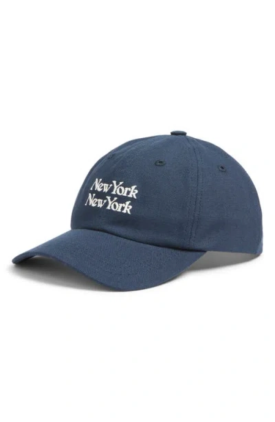 Corridor New York New York Adjustable Cotton Twill Baseball Cap In Gold