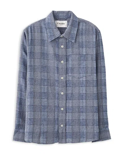 Corridor Ocean Parkway Long Sleeve Button Front Shirt In Blue
