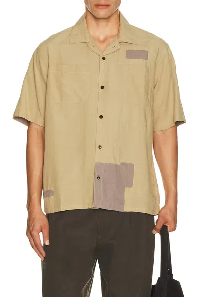 Corridor Patchwork Short Sleeve Shirt In Natural