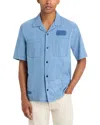 Corridor Patchwork Short Sleeve Shirt In Blue