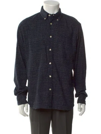 Pre-owned Corridor Patterned Long Sleeve Dress Shirt In Blue