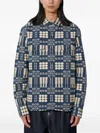 Corridor Patterned Pocket Overshirt In Blue