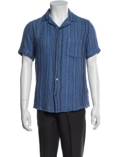 Pre-owned Corridor Patterned Short Sleeve Shirt In Blue