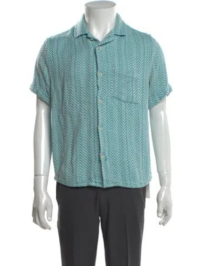 Pre-owned Corridor Patterned Short Sleeve Shirt In Blue