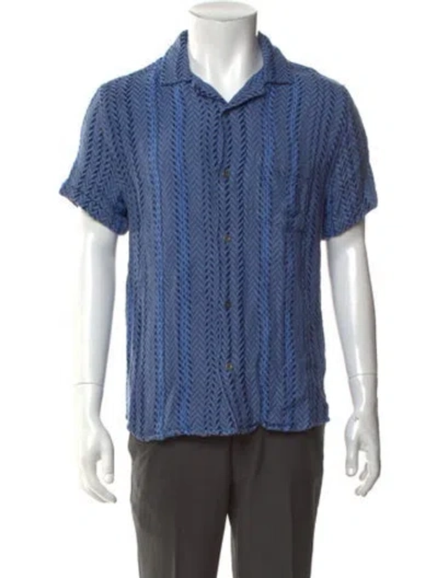 Pre-owned Corridor Patterned Short Sleeve Shirt In Blue