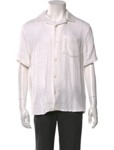 Pre-owned Corridor Patterned Short Sleeve Shirt In White