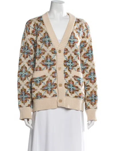 Pre-owned Corridor Patterned V-neck Sweater W/ Tags In Multicolor